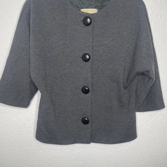 Michael Michael Kors Womens Jacket Size S Gray 3/4 Sleeve Button Front - Picture 8 of 13